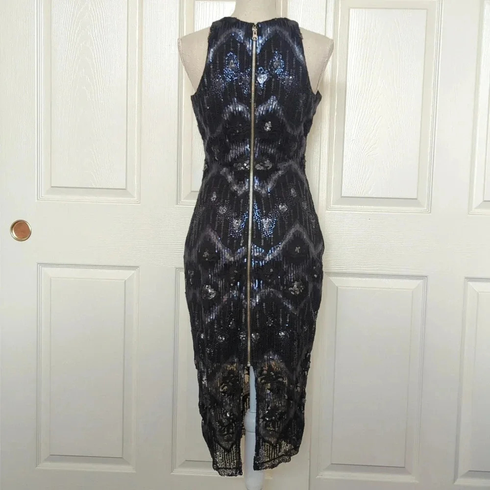 Alexia Admor Sequin Black & Navy Mini Dress - Picture 7 of 9